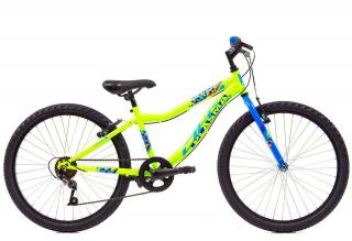 Bicicleta MTB-HT 24   DHS Plasma 240, cadru otel 13  , manete revoshift,  frane V-Brake, 6 viteze, galben fluo
