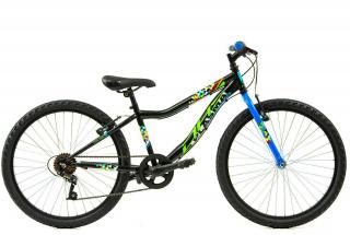 Bicicleta MTB-HT 24   DHS Plasma 240, cadru otel 13  , manete revoshift,  frane V-Brake, 6 viteze, negru albastru