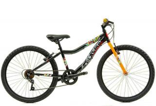 Bicicleta MTB-HT 24   DHS Plasma 240, cadru otel 13  , manete revoshift,  frane V-Brake, 6 viteze, negru portocaliu