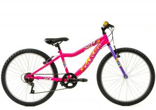 Bicicleta MTB-HT 24   DHS Plasma 240, cadru otel 13  , manete revoshift,  frane V-Brake, 6 viteze, roz