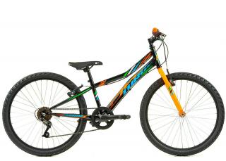 Bicicleta MTB-HT 24   DHS Turbo 240, cadru otel 13  , manete revoshift, frane V-Brake, 6 viteze, negru portocaliu