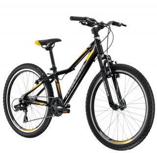 Bicicleta MTB-HT 24   KROSS Hexagon JR. 1.0, cadru otel 12  , manete secventiale, frane V-Brake, 8 viteze, negru galben