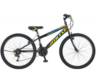 Bicicleta MTB-HT 24   MITO Oregon, cadru otel 17  , manete RevoShift, frane V-Brake, 21 viteze, negru galben