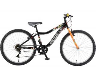 Bicicleta MTB-HT 24   POLAR Booster Plasma 240, cadru otel 9.5  , frane V-Brake, 6 viteze, negru portocaliu