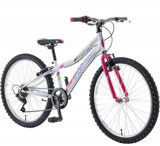 Bicicleta MTB-HT 24   POLAR Booster Turbo 240, cadru otel 11.5  , frane V-Brake, 6 viteze, alb roz