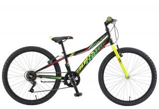 Bicicleta MTB-HT 24   POLAR Booster Turbo 240, cadru otel 11.5  , frane V-Brake, 6 viteze, negru verde