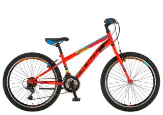 Bicicleta MTB-HT 24   POLAR Sonic, cadru otel 12.5  , manete RevoShift, frane V-Brake, 18 viteze, portocaliu