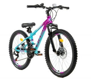 Bicicleta MTB-HT 24   TERRANA 2423, cadru aluminiu 12  , manete revoshift, frane disc, 18 viteze, albastru violet