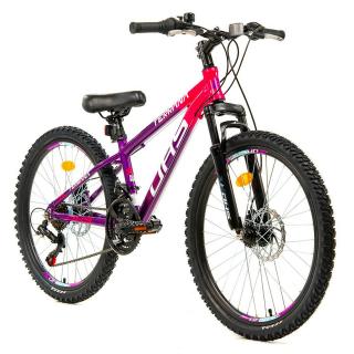 Bicicleta MTB-HT 24   TERRANA 2423, cadru aluminiu 12  , manete revoshift, frane disc, 18 viteze, violet roz