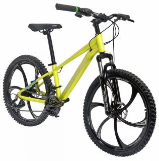 Bicicleta MTB-HT 26   BR Tornado ProMG, cadru aluminiu 13.5  , jante magneziu, manete secventiale, frane disc, 21 viteze, galben fluo