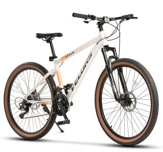 Bicicleta MTB-HT 26   VELORS Venus, cadru aluminiu 17  , manete secventiale, frane disc, 21 viteze, alb portocaliu