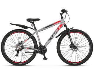 Bicicleta MTB-HT 27.5   UMIT Faster 2D, cadru otel 18  , frane disc, 21 viteze, argintiu rosu