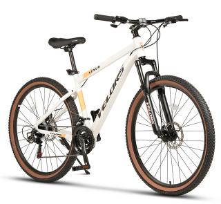 Bicicleta MTB-HT 27.5   VELORS Venus, cadru aluminiu 17  , manete secventiale, frane disc, 21 viteze, alb portocaliu