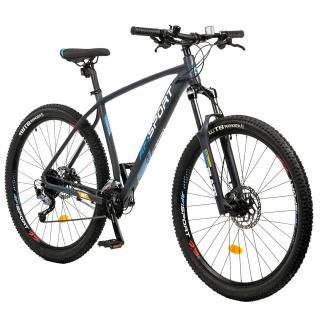 Bicicleta MTB-HT 29   AFISPORT M5, cadru aluminiu 18  , manete secventiale, frane hidraulice, 18 viteze, gri