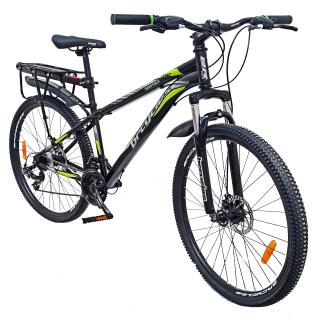 Bicicleta MTB-HT 29   BR One Carrier, cadru otel 16 , manete secventiale, frane disc, 21 viteze, negru verde