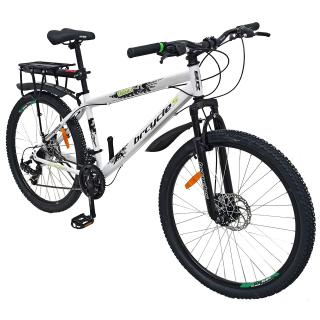 Bicicleta MTB-HT 29   BR Target Carrier, cadru otel 17 , manete secventiale, frane disc, 21 viteze, alb negru