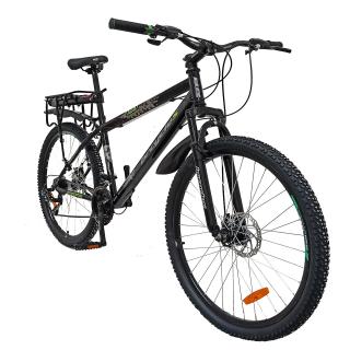 Bicicleta MTB-HT 29   BR Target Carrier, cadru otel 17 , manete secventiale, frane disc, 21 viteze, negru argintiu
