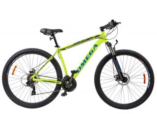 Bicicleta MTB-HT 29   OMEGA Gerry, cadru aluminiu 19.5  , manete secventiale, frane disc, 21 viteze, galben albastru