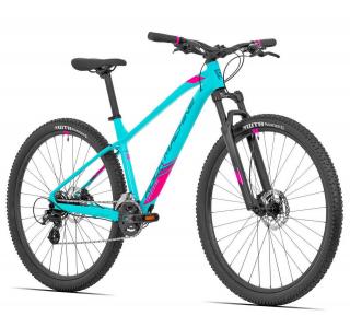 Bicicleta MTB-HT 29   ROCK MACHINE Catherine 10-29, cadru aluminiu 19  , manete secventiale, frane hidraulice, 14 viteze, cyan petrol roz