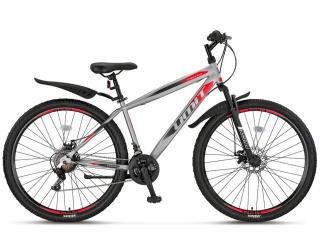 Bicicleta MTB-HT 29   UMIT Faster 2D, cadru otel 19  , frane disc, 21 viteze, argintiu rosu