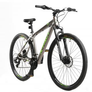 Bicicleta MTB-HT 29   X-FACT Atlas, cadru aluminiu 18  , manete RevoShift, frane hidraulice, 21 viteze, gri verde