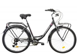 Bicicleta oras 26   DHS Citadinne 2634, cadru otel 18  , frane V-Brake, 6 viteze, gri roz