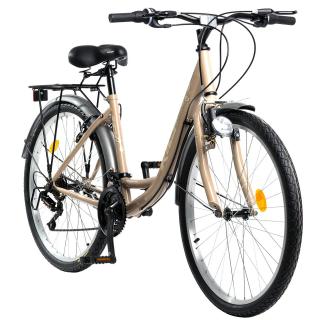 Bicicleta oras 26   RICH Meridian 2.6, cadru otel 18  , manete RevoShift, frane V-Brake, 21 viteze, crem