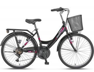 Bicicleta oras 26   UMIT Safiro, cadru otel 18  , frane V-Brake, 21 viteze, negru roz