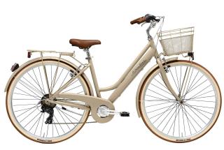 Bicicleta oras 28   ADRIATICA Retro Lady, cadru aluminiu 18  , frane V-Brake, 6 viteze, maro deschis