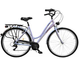 Bicicleta oras 28   DHS Citadinne 28001, cadru aluminiu 19.5  , frane V-Brake, 6 viteze, argintiu