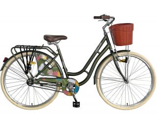 Bicicleta oras 28   POLAR Grazia 1S, cadru otel 20  , frane V-Brake torpedo, single speed, verde