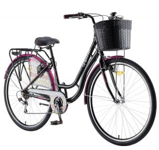 Bicicleta oras 28   POLAR Grazia Retro 6S, cadru otel 16.5  , frane V-Brake, 6 viteze, negru roz