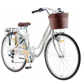 Bicicleta oras 28   POLAR Grazia Retro 6S, cadru otel 18  , frane V-Brake, 6 viteze, alb bej