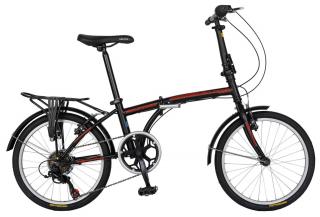 Bicicleta pliabila 20   VELORS Advantage 2054, cadru otel, frane V-Brake, 6 viteze, negru rosu