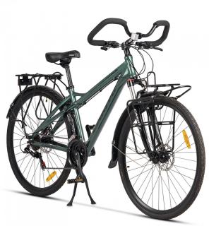 Bicicleta Trekking 28   CARPAT 700C, cadru aluminiu 18  , manete secventiale, frane disc, 21 viteze, verde negru