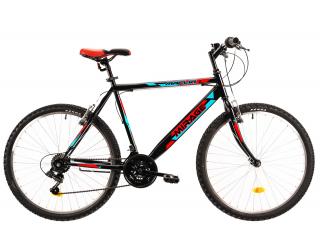 Bicicleta Urban 26   DHS Mirage 2603, cadru otel 17  , frane V-Brake, 18 viteze, negru rosu