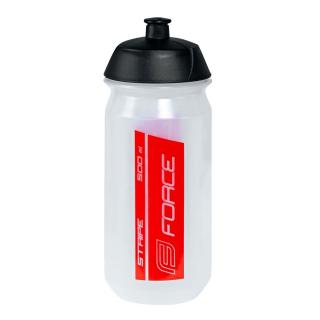 Bidon 0.5L FORCE Stripe, transparent rosu