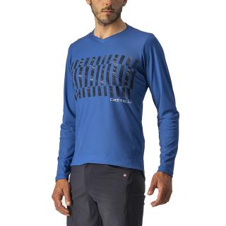 Bluza ciclism CASTELLI Trail Tech LS Tee, albastru negru, marime L