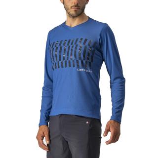 Bluza ciclism CASTELLI Trail Tech LS Tee, albastru negru, marime XL