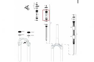 Cartus Compresie Furca RockShox - XC30 B3-B4 (2018-2020) JUDY TK B1 (2021), Crown Turnkey - Negru