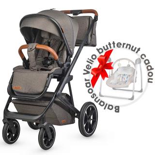 Carucior modular 2in1 COCCOLLE Nessia Anthracite + Balansoar bebelusi COCCOLLE Velio Butternut