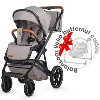 Carucior modular 2in1 COCCOLLE Nessia Lunar rock + Balansoar bebelusi COCCOLLE Velio Butternut