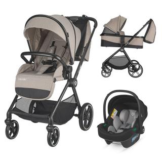 Carucior modular 3in1 COCCOLLE Lissia Butternut beige+Scoica auto iSize COCCOLLE Knox Greystone