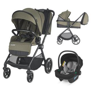 Carucior modular 3in1 COCCOLLE Lissia Moss Green+Scoica auto iSize COCCOLLE Knox Greystone