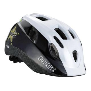 Casca ciclism copii BBB BHE-37 Boogy Police, negru alb, marime XS (48-52 cm)