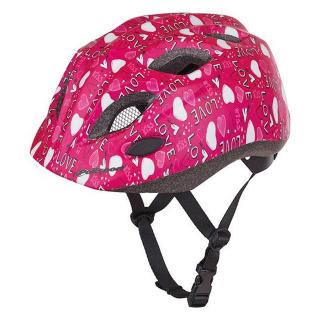 Casca ciclism copii cu led POLISPORT Love, roz, marime S (50-54 cm)