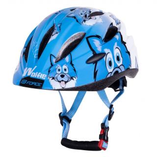 Casca ciclism copii FORCE Wolfie Junior, albastru alb, marime XXS (44-48 cm)