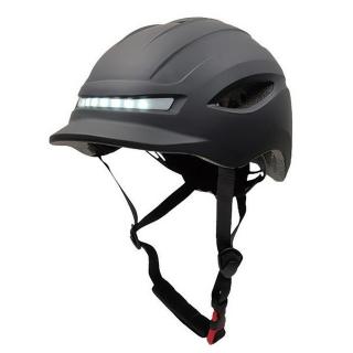 Casca ciclism cu lumini fata spate E.WHEEL CP02, negru, one size