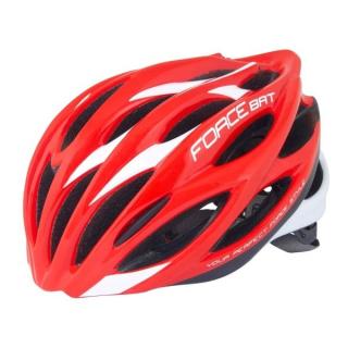Casca ciclism FORCE Bat rosu alb, marime M (54-58 cm)