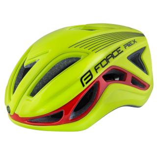 Casca ciclism FORCE Rex, galben fluo rosu, marime M (54-58 cm)